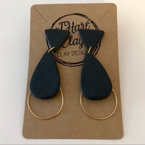 NEW Cute Black Clay Earrings
